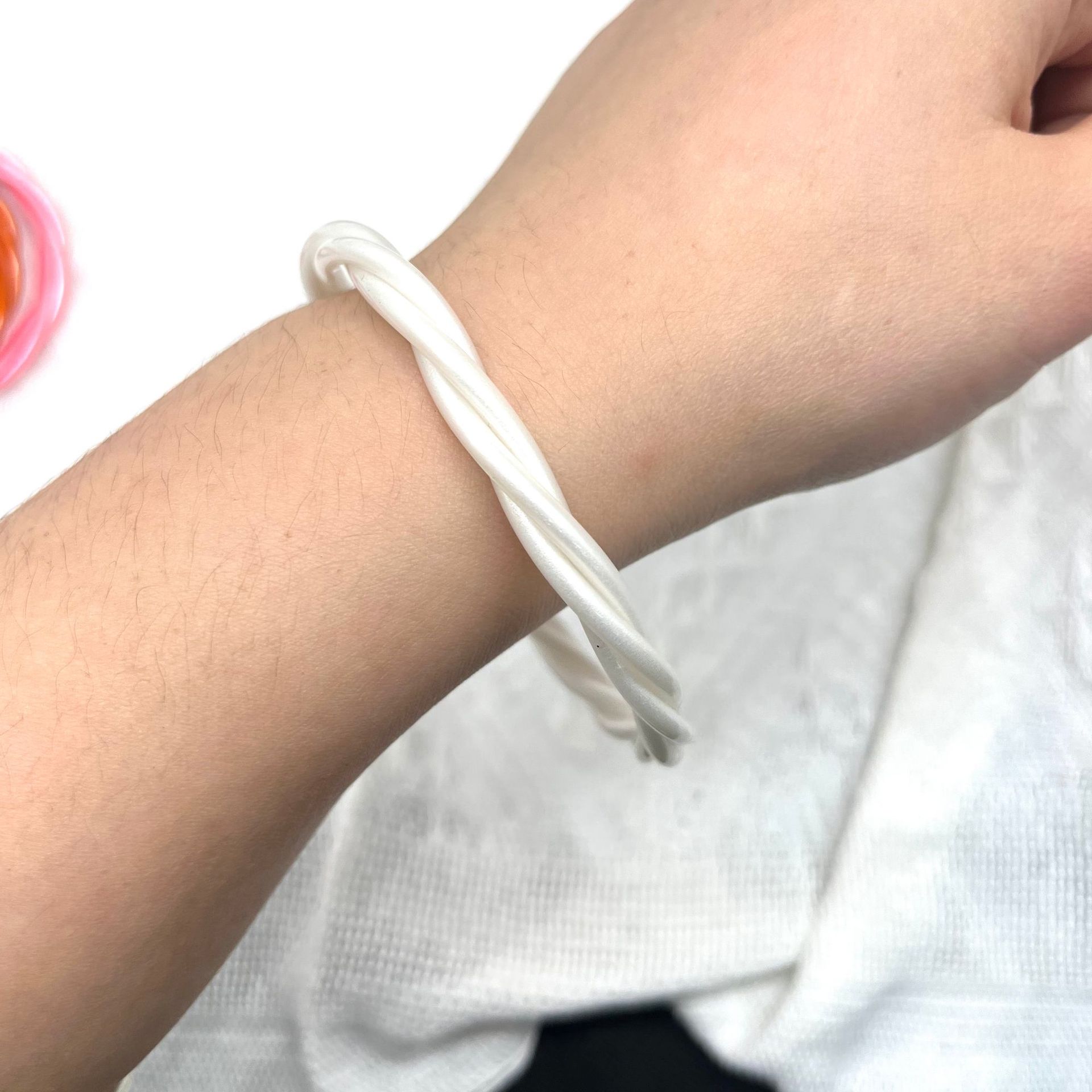 Ethnic Style Solid Color Twist Silica Gel Unisex Bangle 1 Piece