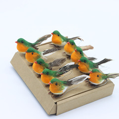 アマゾンのかわいい人工羽ロビン鳥クリスマスツリー装飾工芸品撮影道具