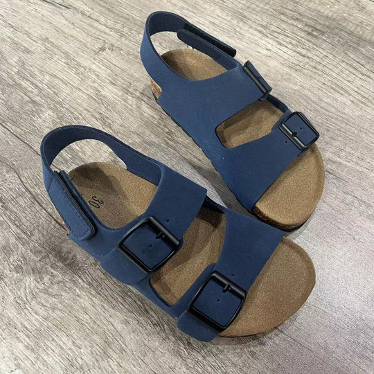 Summer New Children's Beach Sandals Cork Sole Roman Zhongda Children's Sandals Non-slip Boys Sandals