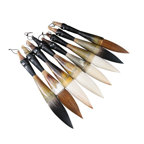 Brush for writing large characters, suitable for calligraphy and couplets, featuring a large wolf-hair brush with a handle and a raised tip, specifically designed for writing the character 