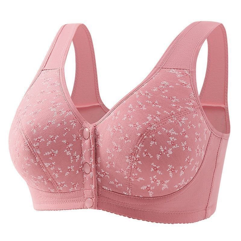 Underwear, cotton summer thin wireless bra, for middle age