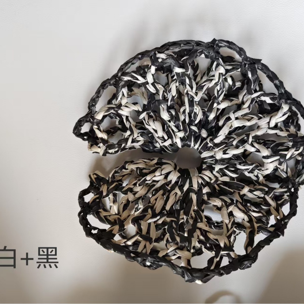 Handwoven Raffia Tie Hollow Design High-end Niche Versatile Scrunchie Crochet Hair Accessory_voghion.com
