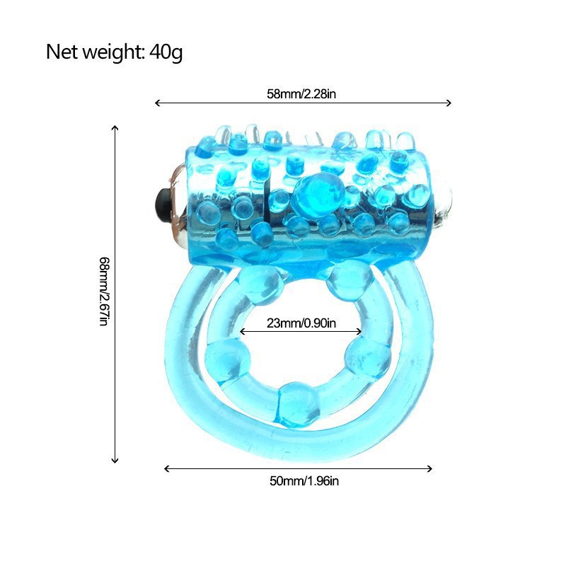 Concentric Double-Ring Vibrating Cock Ring, Textured TPE Delay Ring for Men — detail image 9