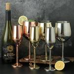 跨境304不锈钢香槟杯红酒杯鸡尾酒杯酒吧餐厅高脚酒杯加厚果汁杯