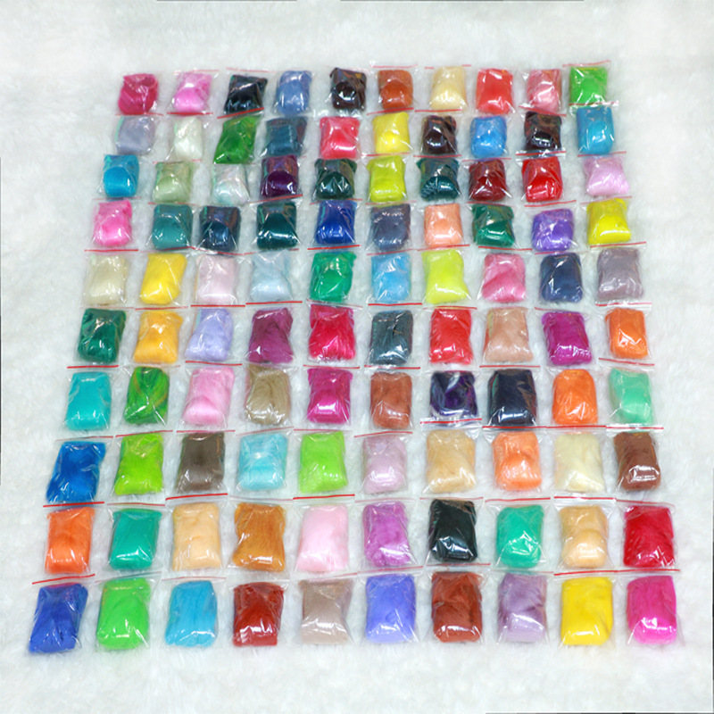 66S Wool Felt 104 Colors DIY Needle Felting Wet Felt Colorful Wool Strips Needle Felting Material Kit Wool Felt Material Kit