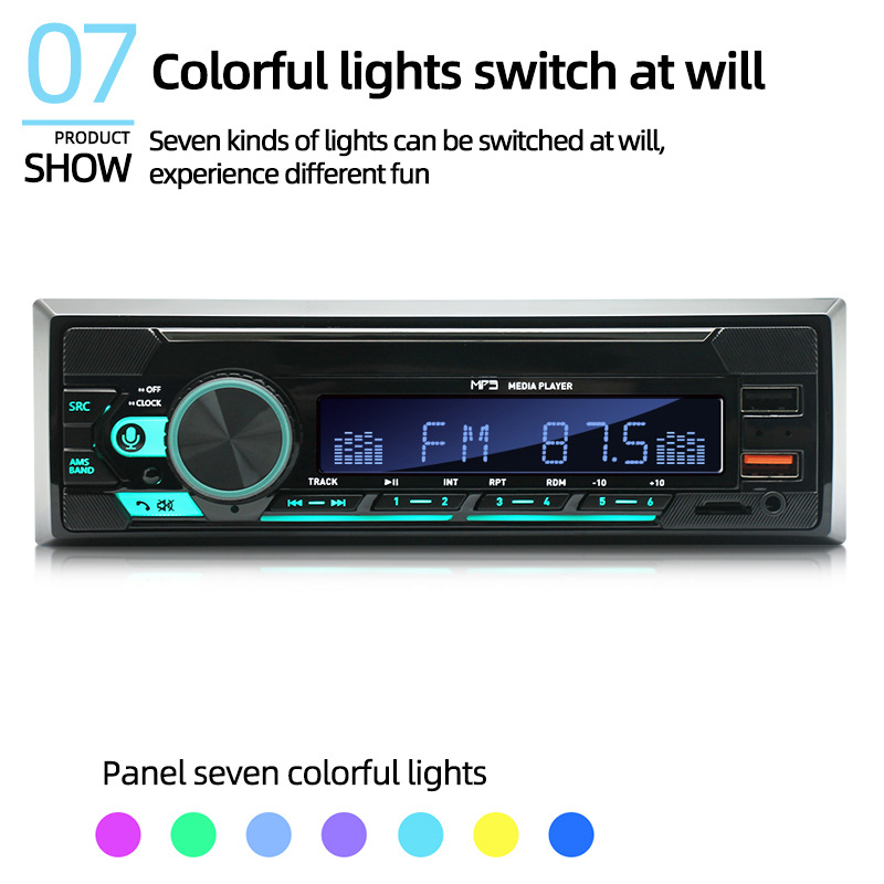 740 Single-Cylinder Long Double USB Car Bluetooth Mp3 Player 12V Neutral Fm Radio Cross-Border Hot Sale
