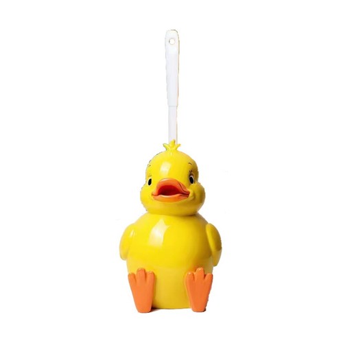 Cross-border wholesale cross-border hot selling creative animal cartoon little yellow duck cleaning tools with base toilet cleaning brush