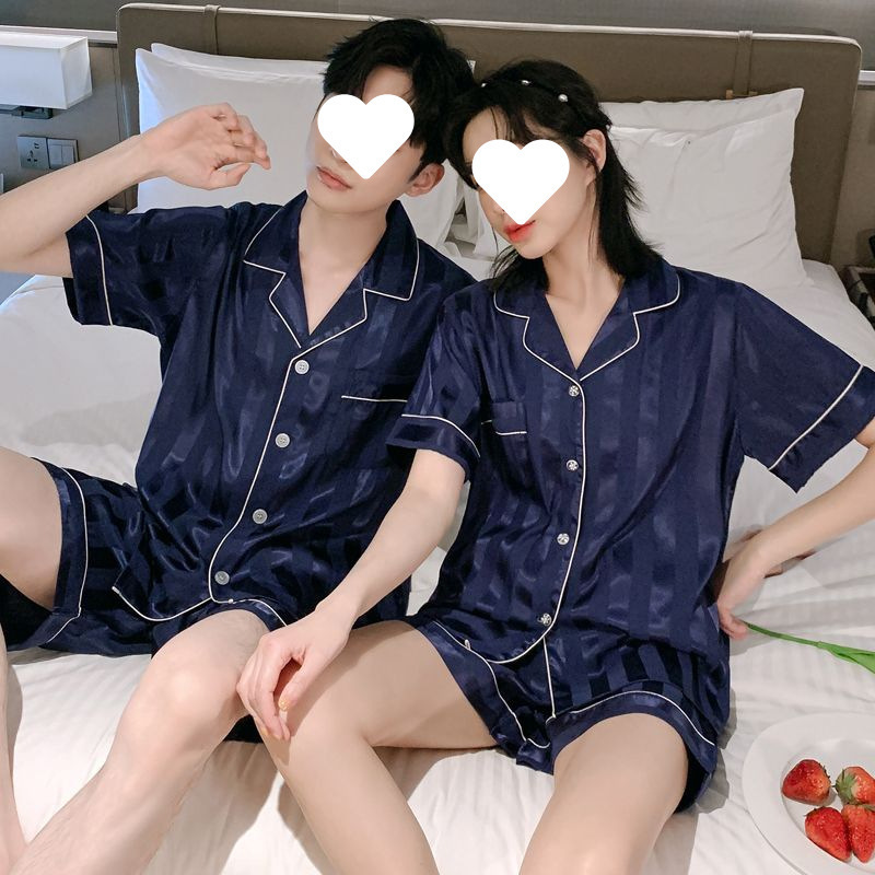 와이드 사파이어 블루 스타일 반팔 반바지