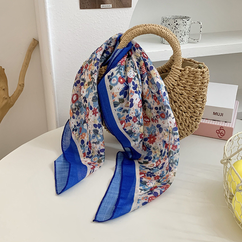 Cintas para el cabello, nueva impresión de letras coreanas, bufandas de seda, decoración profesional para mujeres, bufandas con bufandas cuadradas