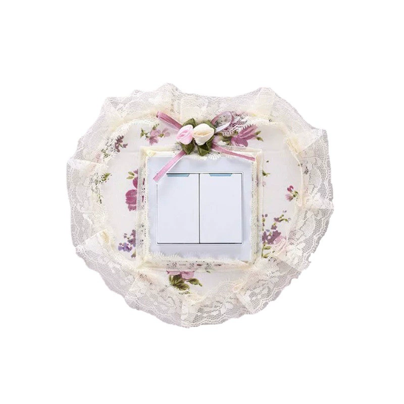 Switch Sticker Dust Cover Fabric Frame for Wall Switches, Floral Lace, Multiple Sizes