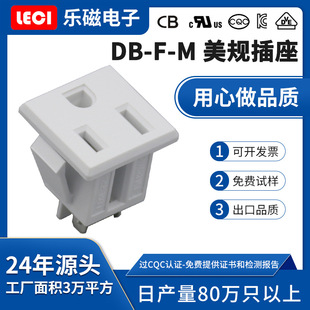 Cross-Border Popular Spot Leci Socket Manufacturer Three-Hole Three-Pin American Standard Socket Db-F-M American Socket White