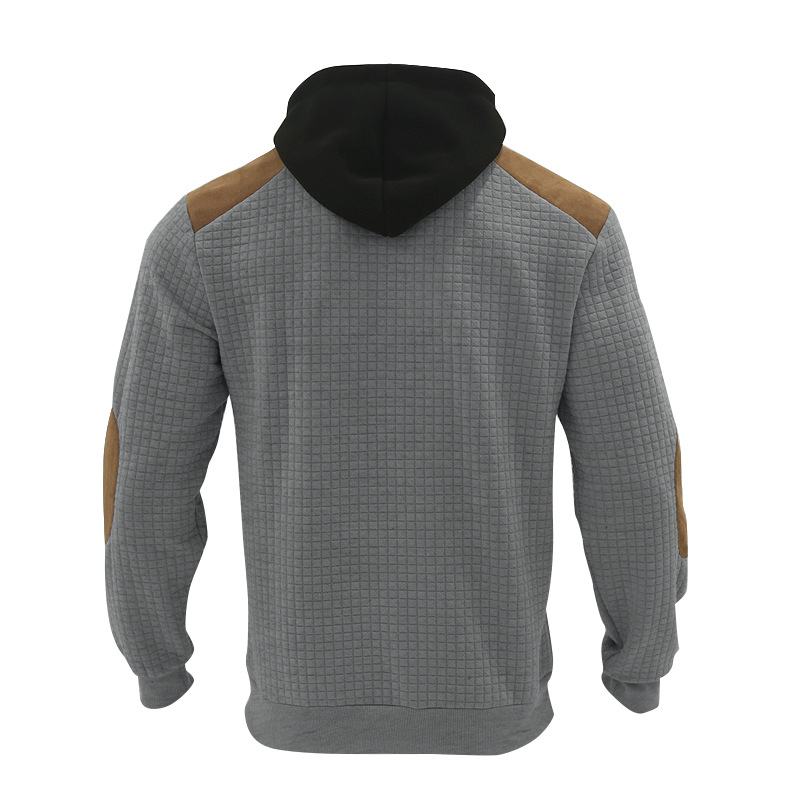 Men's Colour-blocked Jacquard Hoodie Casual Autumn Winter Style_voghion.com