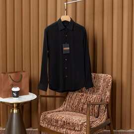 ZZ男士经典商务纯色羊毛混纺商务衬衫 时尚百搭舒适