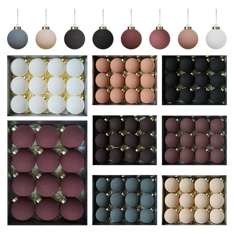 Amazon nuevo 8cm textura sensación de endurecimiento color cemento bola de Navidad decoración de Navidad bola de Navidad personalizada