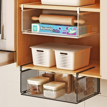 定制可折叠厨房橱柜下挂篮网状调味瓶整理免打孔卧室衣柜收纳篮