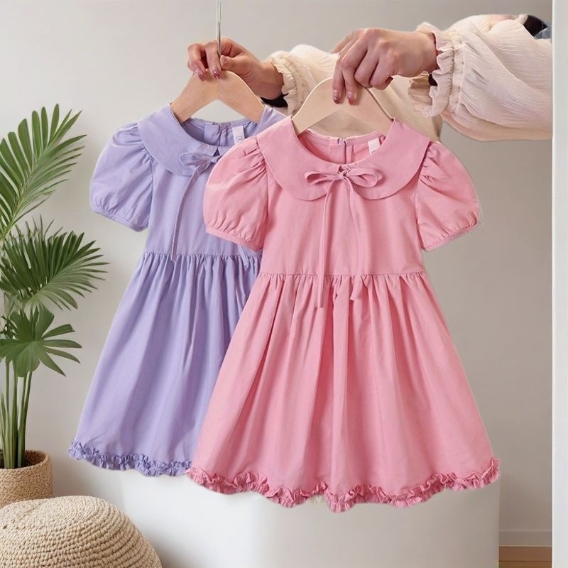 Girls' dress Summer 2025 Summer New Children's Sweet Thin Princess Dress Baby's Short-sleeved Hot Dress