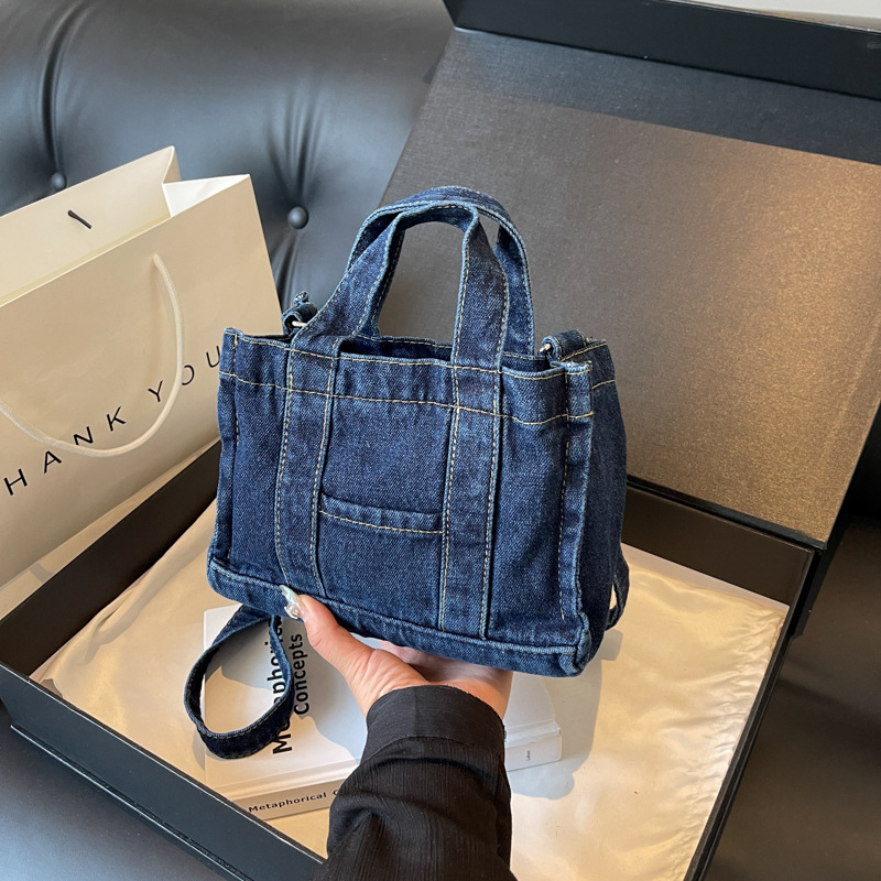 牛仔包2025新款韩版帆布包单肩斜挎包日系休闲百搭手拎布包女生