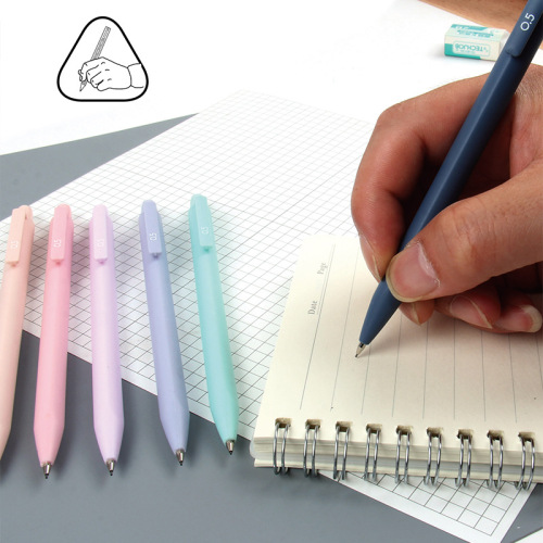 Tianzhuo 01688 Morandi color mechanical pencil for students with 0.5/0.7 simple triangular rod posture correction automatic pencil