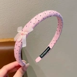 розовый波点蝴蝶结海绵发箍