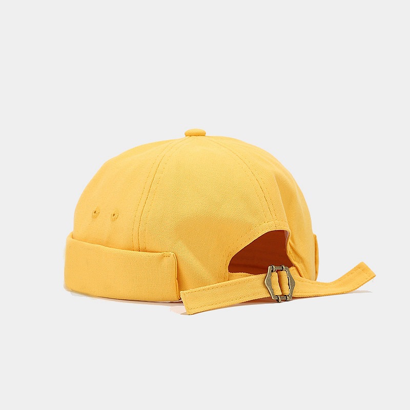 Sombrero de mujer de Moda de Primavera nuevo sombrero de melón retro sin ala estilo coreano versátil sombrero de piso de los hombres de la calle hip hop yuppie sombrero