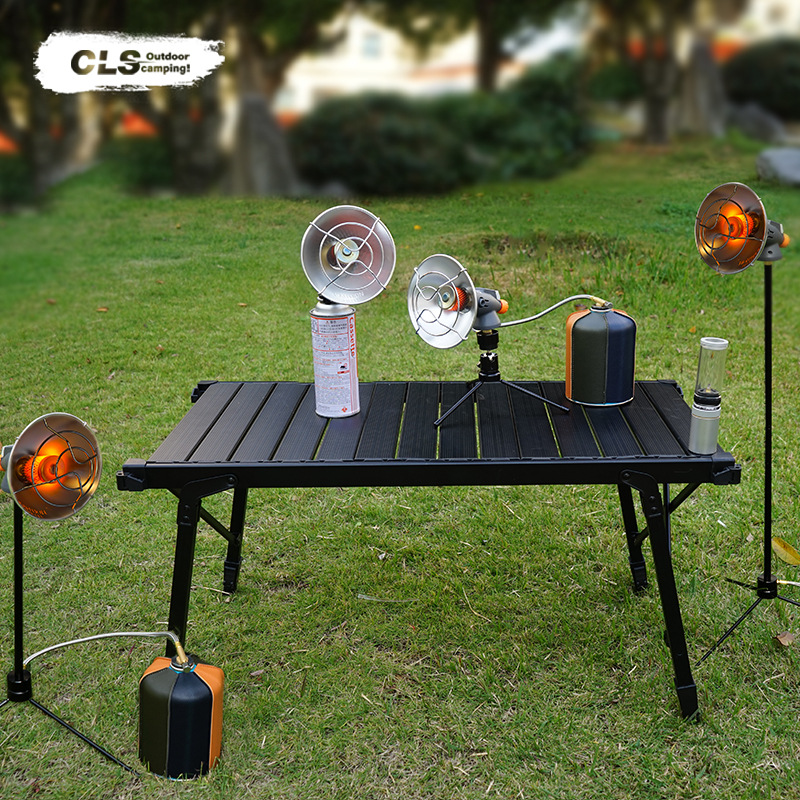 CLS gas portátil al aire libre pequeña tienda solar pesca calefacción estufa dirección variable escritorio soporte calentador de pesca de invierno