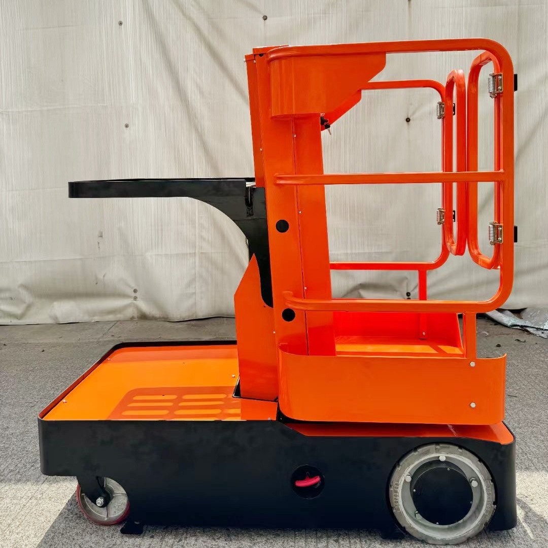 普尔夫全电动取料机上下货物高空取货仓储升降台移动升降平台车