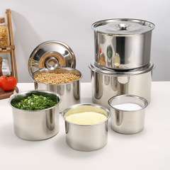 304 stainless steel flavor cup commercial hotel kitchen seasoning bowl egg bowl non-magnetic thickened with lid flavor cup round