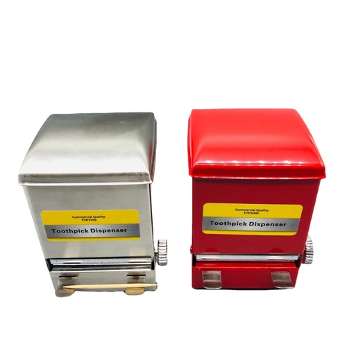 Stainless steel mechanical twist type retro creative Coke vending machine toothpick box 304 stainless steel toothpick holder