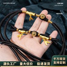 新中式旗袍盘扣手工编织金竹长尾辫子布扣唐装汉服国风服辅料纽扣