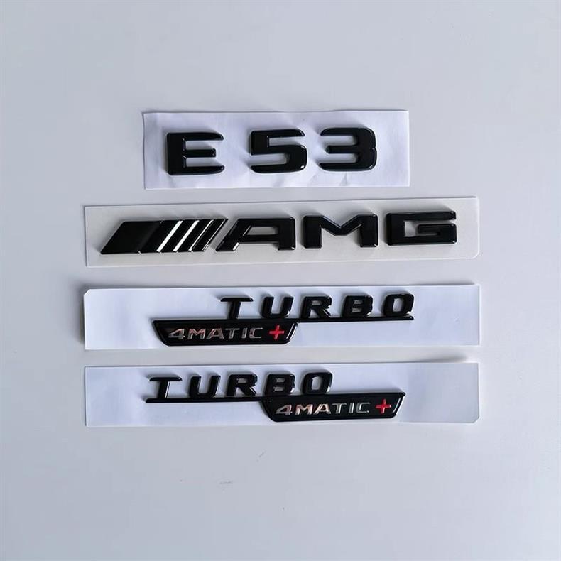 Mercedes-Benz E-Class, C-Class, C63S, C43, E53, E63S rear emblem stickers, AMG black car emblem, modified turbo V8 side emblem