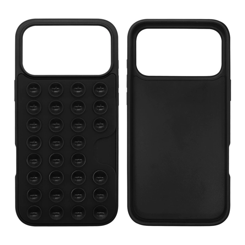 Силиконовый чехол (iPhone) 17 / 17 Pro Max, три в одном — ручной ремешок и вакуумный «пузырь»