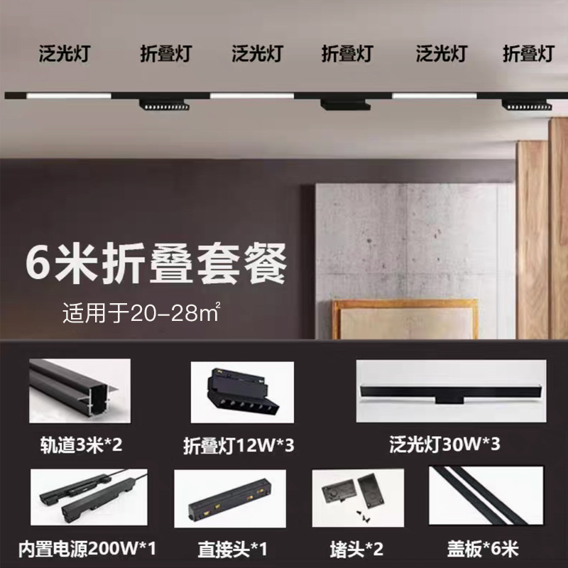 Espectro completo sin lámpara principal lámpara de órbita de absorción magnética incrustada LED foco plegable lámpara GeShan lámpara Zhongshan iluminación luz de inundación