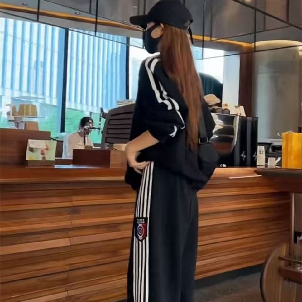 New Sports Suit Women Spring And Autumn Students Korean Version Loose Slimming Fashion Round Neck Sweatshirt Trousers_ecoleips.com