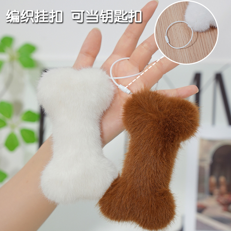 Ins Nordic Style Home Decoration Bone Pillow Pet Accompanying Gift Long Cushion Keychain Pregnant Women Waist