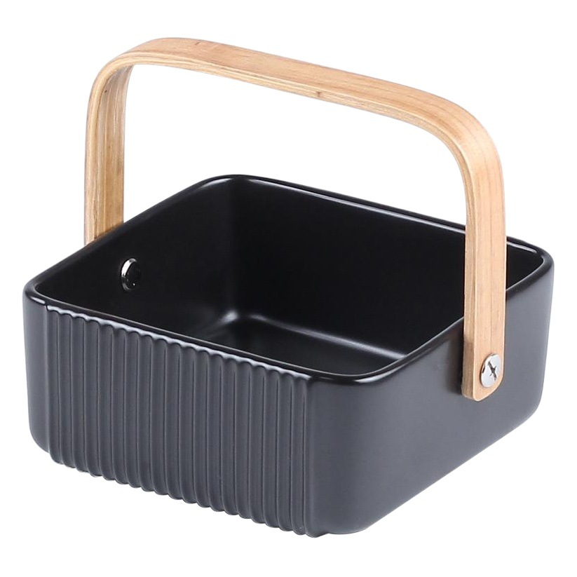 Sencillo de frutas a rayas de estilo japonés simple cesta de cerámica creativa restaurante tazón de ensalada de placa de fruta seca caja de almacenamiento de la joyería