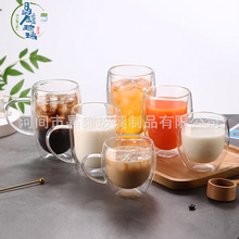 双层隔热水杯果汁高硼硅透明咖啡玻璃杯酒杯牛奶可乐杯