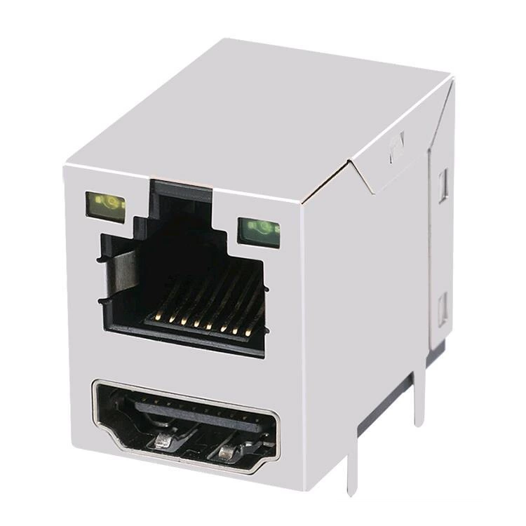 1840025-4 Завод прямых продаж Гигабитный разъем RJ45 + USB