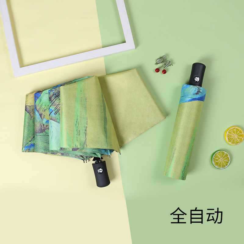 ✅ New Chinese Style Qianli Jiangshan Fully Automatic Folding Dual-Purpose Sunny Umbrella for Women Sun Protection and Uv Protection Sunshade