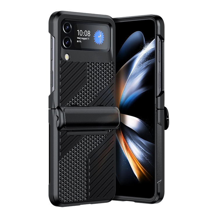 Applicable to Samsung ZFlip4 mobile phone case armor center axis hinge folding ultra-thin drop-resistant all-inclusive flip4 protective case