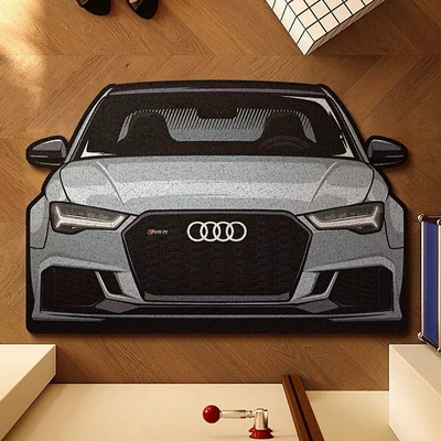 Simple Car Home Entrance Wire Ring Stain-Resistant Floor Mat Easy-Care Floor Mat Wear-Resistant Quick-Drying Cuttable Floor Mat (Avtomobil döşəmə paspasları) - audi-silk-circle-floor-mat-4060cm-silk-circle