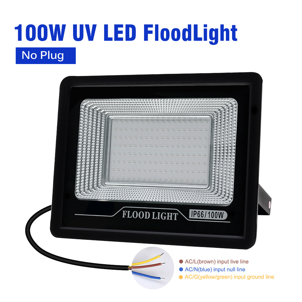 Foco LED UV de 100W 395nm, lámpara ultravioleta para curado UV y detección fluorescente