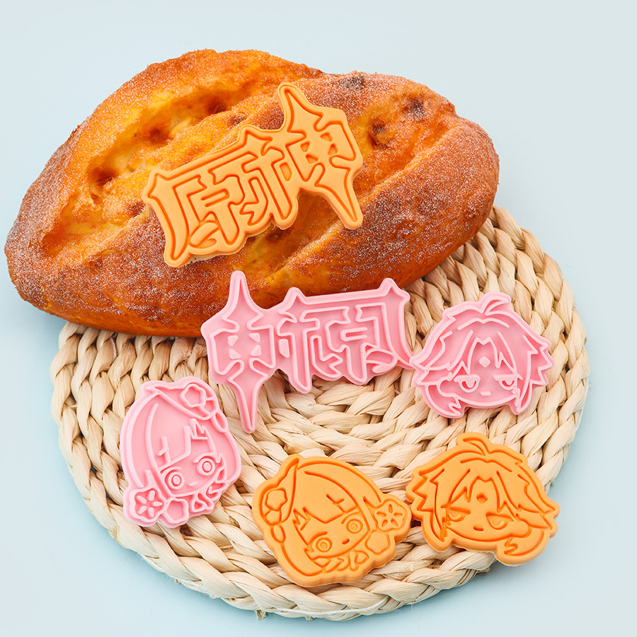 Original God Bell Li Mandrill God Son Pai Meng Molde de galletas periféricas Walnut Walnut Shenhe Gosant Baking Seal Tool