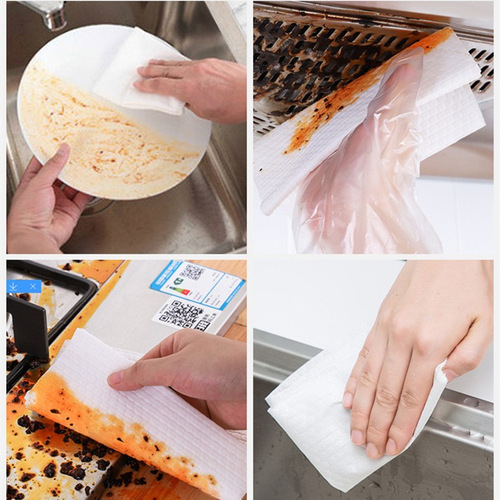 Lazy person wiping cloth kitchen paper towels one-time dishwashing cloth degreasing scouring pad oil-absorbent water-absorbent handkerchief wet wipes