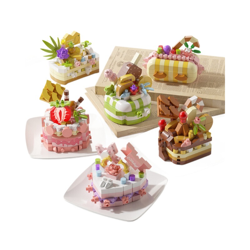 レゴケーキ人形動物微粒子パズル組み立てビルディングブロックおもちゃデスクトップ装飾品女の子卸売と互換性があります|undefined