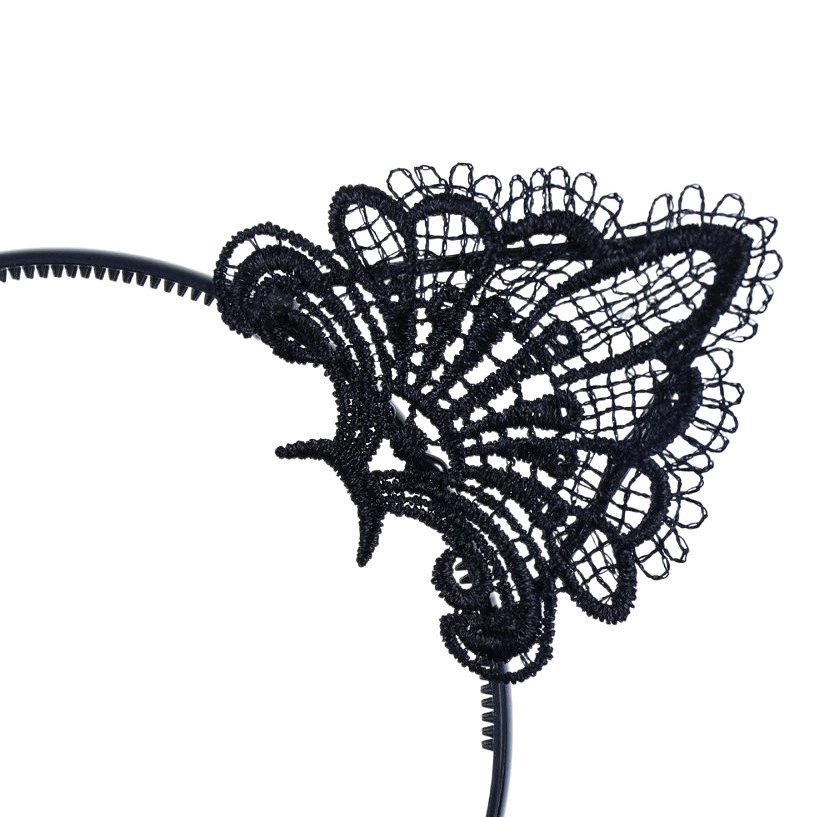 Водорастворимое кружево на день рождения головной убор на Хэллоуин повязка на голову полая повязка на голову маленькие ушки 5022