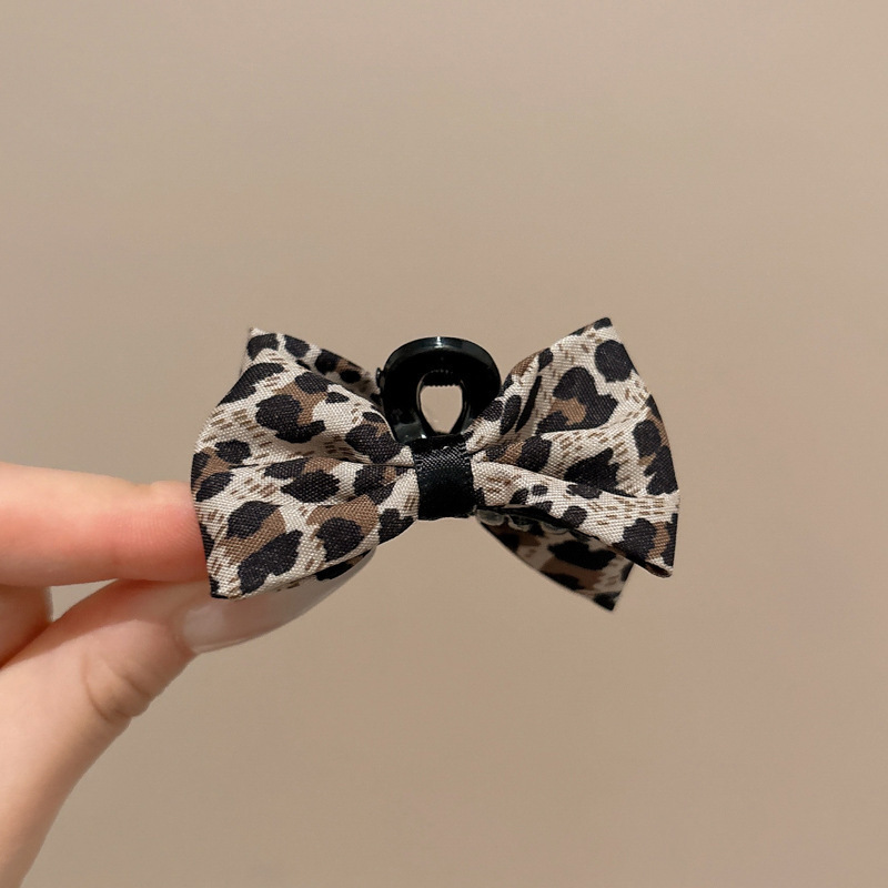 1# 표범 무늬 활 작은 클립(하단 클립 4.5cm 활 6cm)