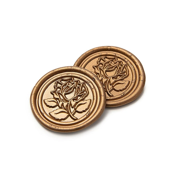 Round wax label (leaf rose) -Din