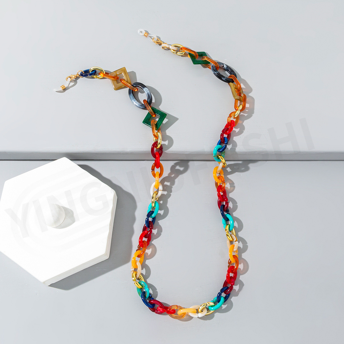 30g Weight Glasses Chain Classification Arylic Material Geometric Pattern Unisex Gender Casual Geometric Arylic Unisex Glasses Chain 7