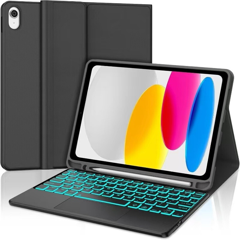 Suitable for iPad Tablet 110.9 Protective Case A16 Generation Colorful Backlit Keyboard with Touchpad Bluetooth Keyboard Air7 Leather Case