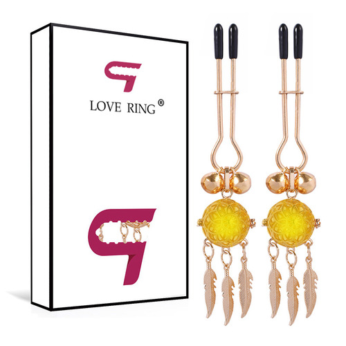 Love ring, sexy milk clip, sm flirting toy, punishment, bell, luminous, luminous, adult products, color box